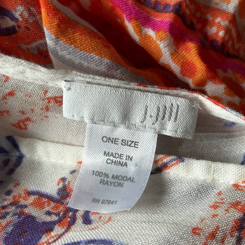 J Jill Floral White Orange & Blue Tunic/Poncho - Picture 6 of 6